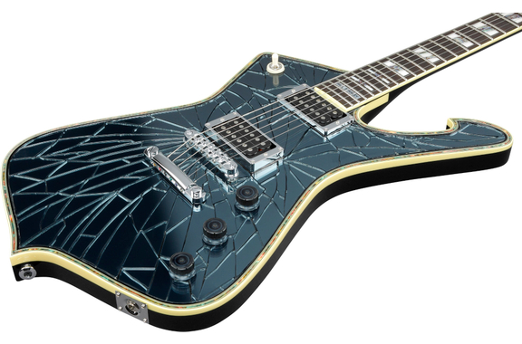 Ibanez PS3CM Paul Stanley Black Cracked Mirror image 4