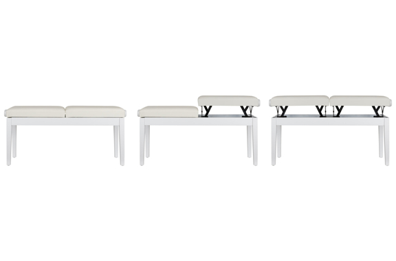 Classic Cantabile Banco De Piano Doble Blanco Mate image 4