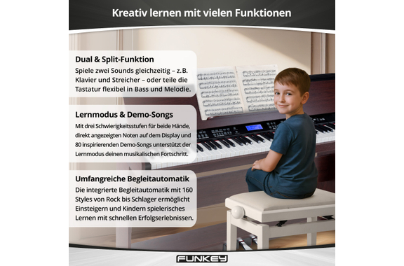FunKey DP-88 II Digitalpiano bruin image 4