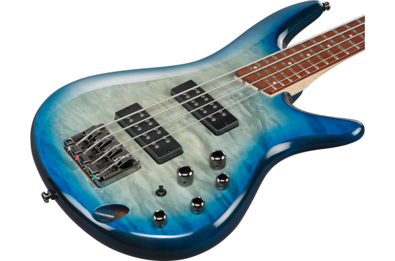 Ibanez SR400EQM-SCB Electric Bass Stained Cosmic Blue Starburst image 4