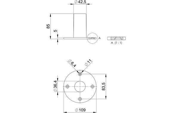 Adam Hall SM 702 Boxenflansch Alu 2x Set image 4