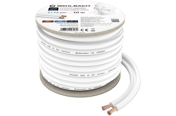 Oehlbach SP-40 / SP-25 Câble Haut-Parleur Bi-Wiring Argenté Blanc 10m Set image 4