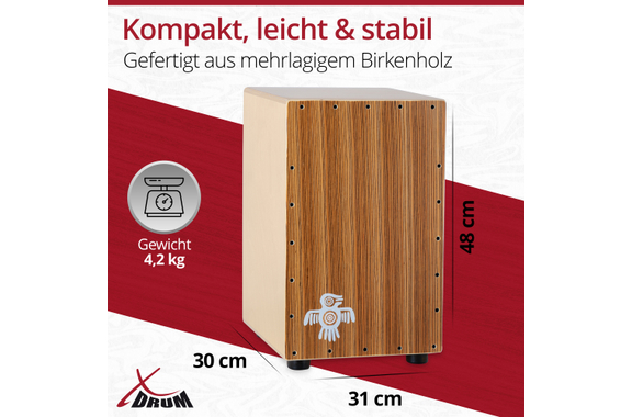 XDrum Cajon Peruana Zebrano image 4