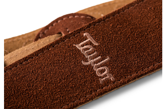 Taylor 2.5" Geborduurde Suède Gitaarriem Chocolate Brown image 4