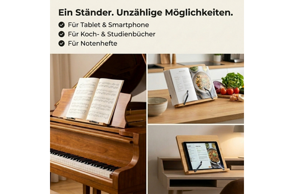 Classic Cantabile Tischnotenpult Bambus klein image 4