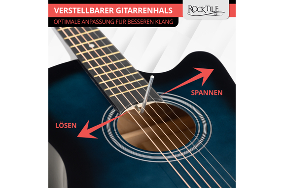 Rocktile WSD-5C-BUB Slim Line Set de Guitares Western Blueburst image 4