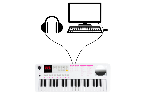 Classic Cantabile MINI-37 Clavier blanc-rose image 4