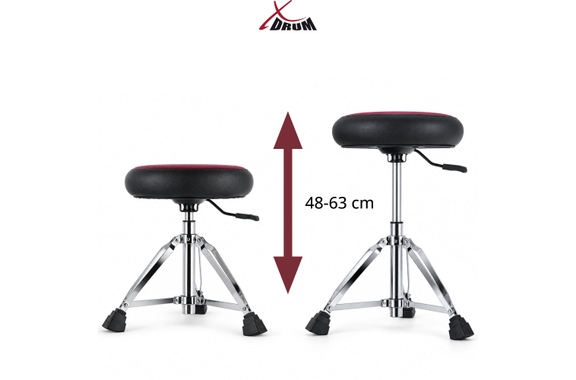 XDrum Drum Throne Pneumatic Donut Red image 4