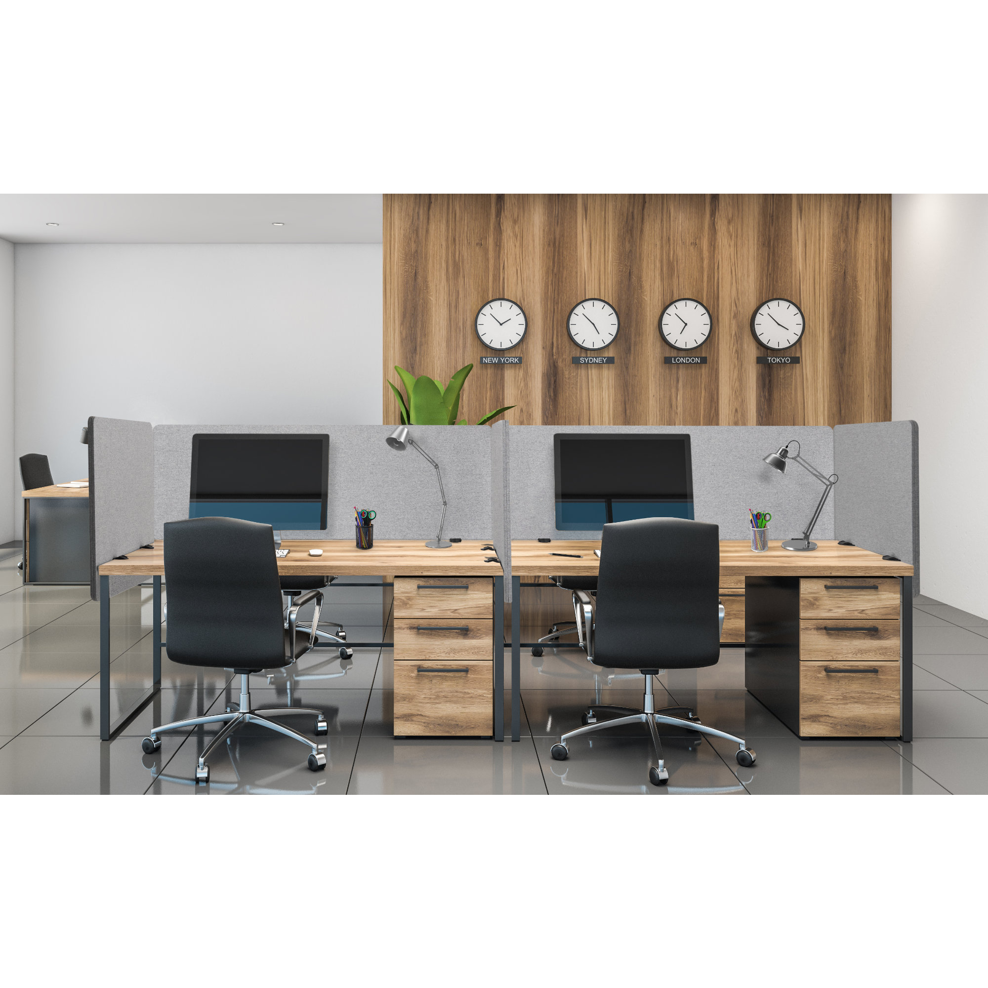 Pronomic DiviDesk-7560 GY Bureauscherm - Geluidsabsorberend 75x60 Cm Grijs - Verstelbaar