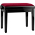 Classic Cantabile Banc De Piano Modèle A Noir Brillant Velours Rouge thumbnail 5
