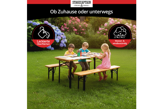 Stagecaptain BBK-110 Hirschgarten Kinder-Festzeltgarnitur 110 cm Natur  - Retoure (Zustand: sehr gut) image 5