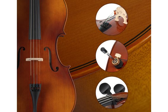 Classic Cantabile Student Cello 4/4 Set inkl. Bogen und Tasche  - Retoure (Zustand: sehr gut) image 5