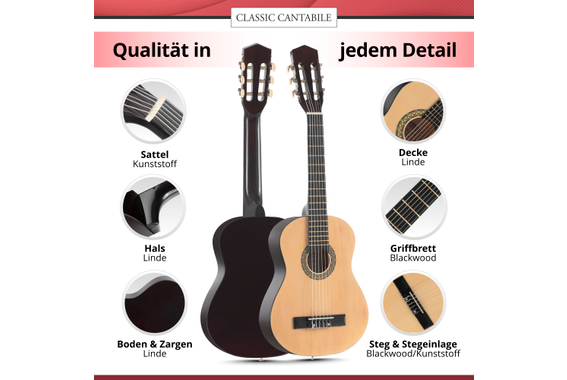 Classic Cantabile Acoustic Series AS-851 Klassikgitarre 1/4  - Retoure (Zustand: sehr gut) image 5