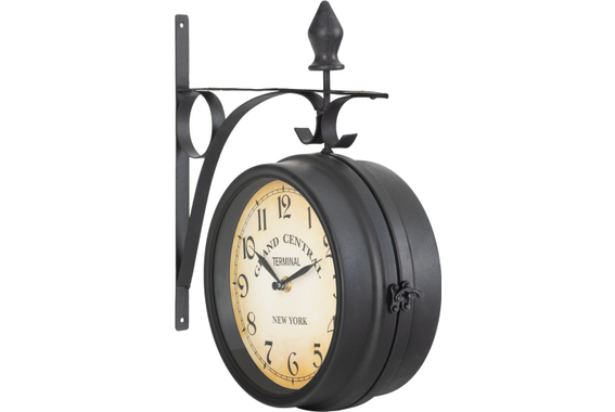 Stagecaptain BHU-3334 BK Petite Horloge De Gare Avec Support Mural Noir image 5