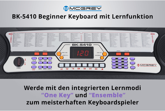 McGrey BK-5410 Keyboard mit 54 Tasten, Mikrofon und Notenhalter  - Retoure (Zustand: sehr gut) image 5