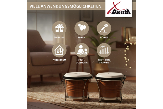 XDrum Bongos Pro Tobacco  - Retoure (Zustand: sehr gut) image 5