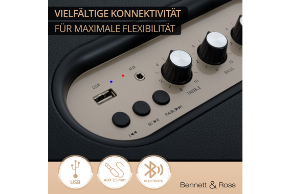 Bennett & Ross BB-880BK Blackmore Giant Bluetooth Lautsprecher Schwarz  - Retoure (Zustand: sehr gut) image 5