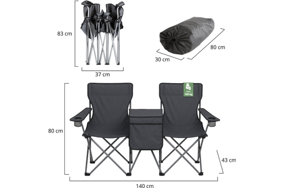 Stagecaptain CS-1485 Doppelsitzer Campingstuhl  - Retoure (Zustand: sehr gut) image 5
