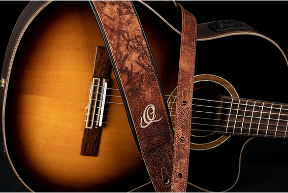 Ortega OSCL-2 Gitaarband Echtleder Chestnut Tree image 5