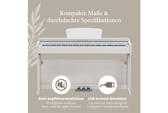 Classic Cantabile DP-220 WM E-Piano Weiß matt  - Retoure (Zustand: sehr gut) image 5