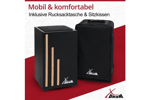 XDrum Cajon Primero Negra inkl. Cajonschule und Tasche  - Retoure (Verpackungsschaden) image 5