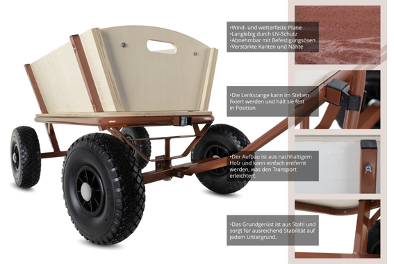 Stagecaptain BW-1812D BN Bollycart Holz-Bollerwagen braun  - Retoure (Zustand: gut) image 5