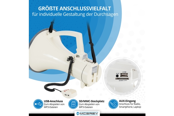 McGrey MP-2000HRS MkII Megaphon  - Retoure (Zustand: sehr gut) image 5