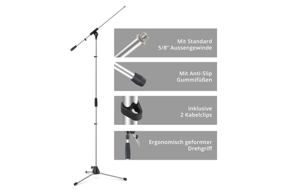 Pronomic Microfoonstandaard MS-25C Pro Chroom Tas Set image 5