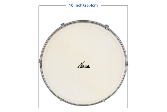 XDrum HTM-10S Tamburo a Mano 10" con Pelle Naturale Set da 3 image 5