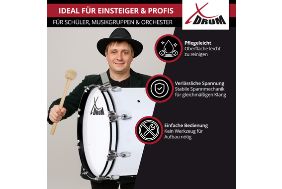 XDrum MBD-224 Marschtrommel 24" x 12"  - Retoure (Zustand: sehr gut) image 5
