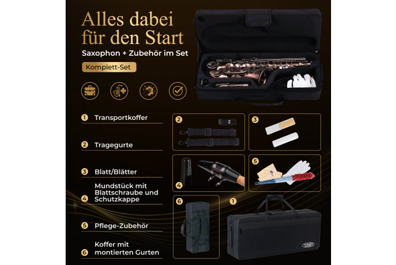 Classic Cantabile AS-450 Antique Red Altsaxophon  - Retoure (Zustand: sehr gut) image 5