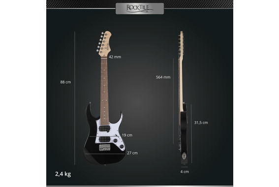 Rocktile Youngster YS-1BK 3/4 Elektrische Gitaar Zwart image 5