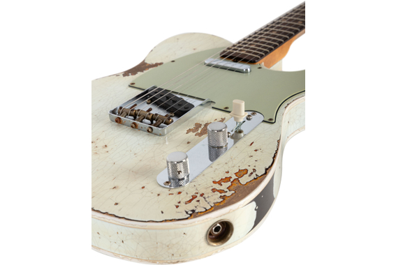 Fender Custom Shop 1960 Telecaster Custom Heavy Relic Aged Olympic White over Chocolate 3-Tone Sunburst image 5