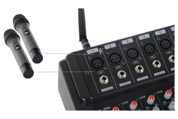 Pronomic Powermake 600 Powermischer mit Funkmikrofonen  - Retoure (Zustand: gut) image 5