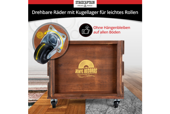 Stagecaptain SPK-100 BN Schallplattenkiste "Emil" Braun  - Retoure (Verpackungsschaden) image 5