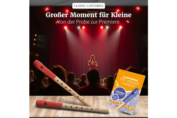 Classic Cantabile Pivella Flûte à Bec Allemande Rouge Set incl. Méthode "Aller Anfang ist leicht" image 5