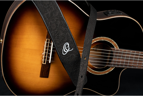 Ortega OSBY-1 Gitaarband Echtleder Byzantine Black image 5