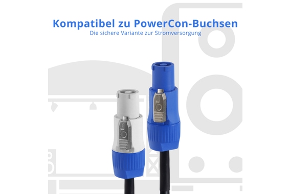 Pronomic Power Twist 2.5 Stromkabel 2,5m 5x Set image 5