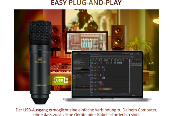 Pronomic USB-M 2000 BK Podcast Kondensatormikrofon  - Retoure (Zustand: sehr gut) image 5