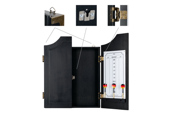Stagecaptain DBC-1775 BK BullsEye Cible de Fléchettes dans Armoire Pub image 5