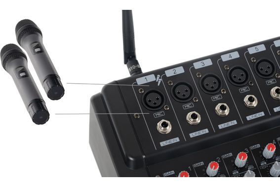 Pronomic Powermake 1200 Powermischer mit Funkmikrofonen  - Retoure (Zustand: akzeptabel) image 5