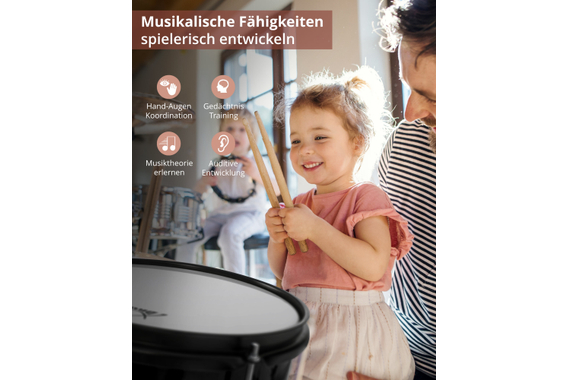 XDrum Junior Pro Kinder Schlagzeug Black Sparkle inkl. Schule  - Retoure (Zustand: sehr gut) image 5