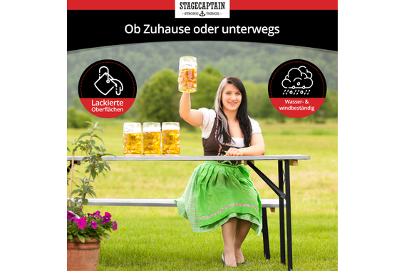 Stagecaptain Hirschgarten Set Tavolo Da Birreria Per Balcone 117 Cm Grigio 2x Set image 5