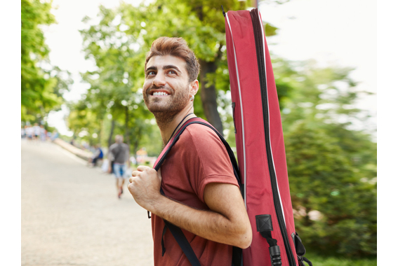 Rocktile Klassieke Gitaarhoes - 3/4 & 7/8 Gevoerd Met Rugzakriemen Wijnrood image 5
