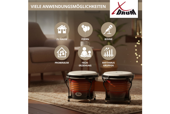 XDrum Bongos Pro Vintage Sunburst  - Retoure (Zustand: gut) image 5