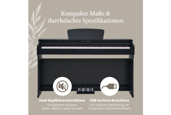 Classic Cantabile DP-220 SM E-Piano Schwarz matt  - Retoure (Zustand: sehr gut) image 5