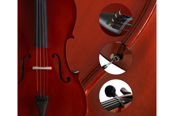 Classic Cantabile CP-100 Cello 4/4 Set inkl. Bogen + Tasche  - Retoure (Zustand: sehr gut) image 5