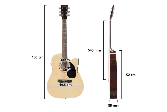 Rocktile WSD-8CE-NT Slim Line Westerngitarren Set  - Retoure (Zustand: gut) image 5