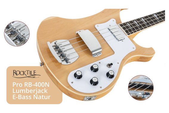 Rocktile Pro RB-400N Lumberjack E-Bass naturel image 5