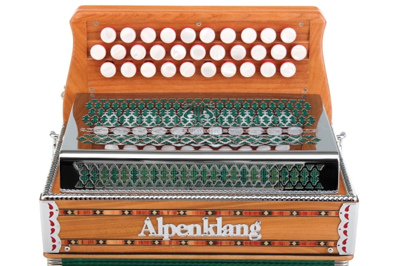 Alpenklang Harmonika "Mini" 3-rijig, G-C-F massief kersenhout image 5